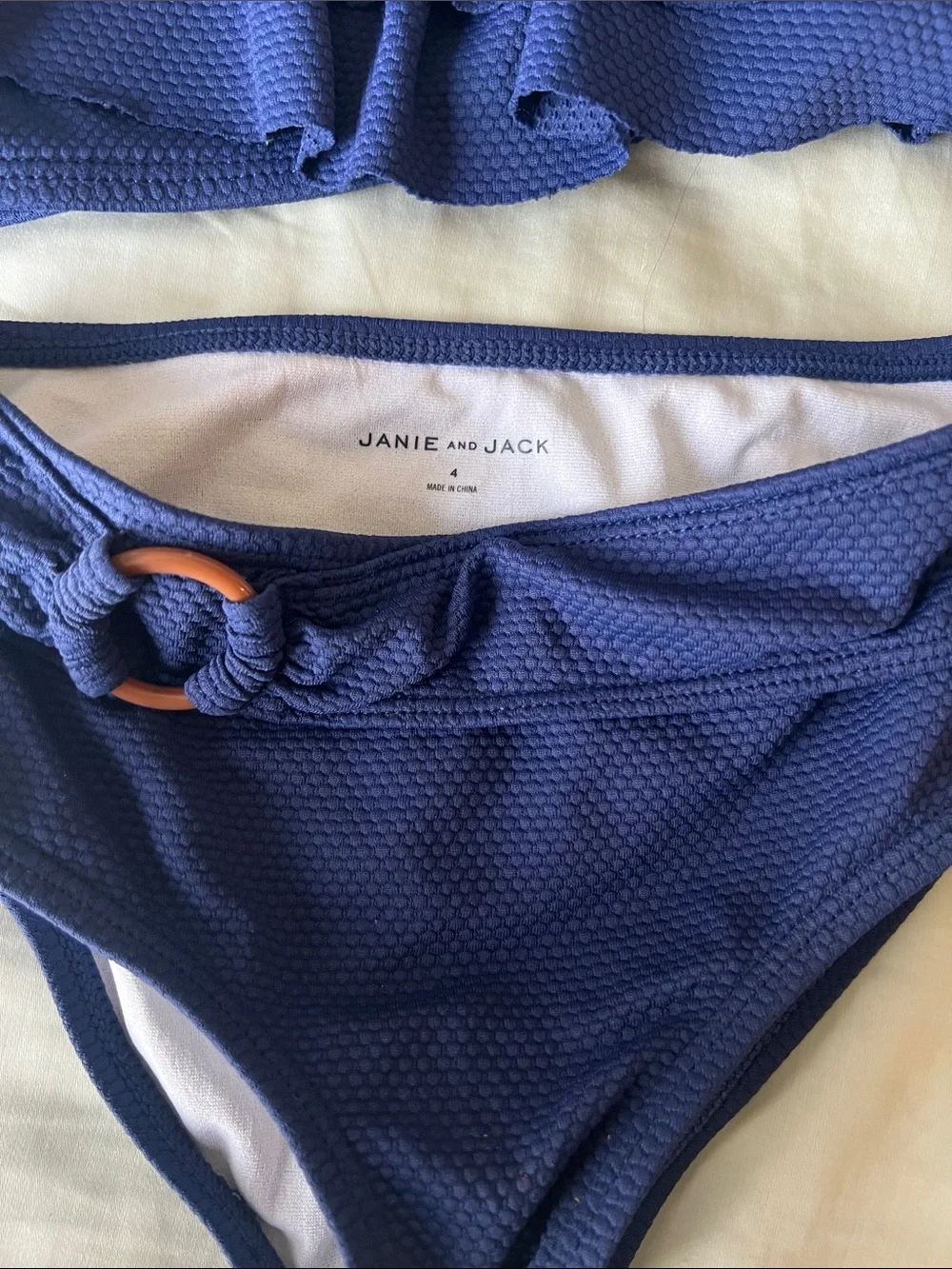 Janie and Jack Navy Ruffle Two-Piece Bikini